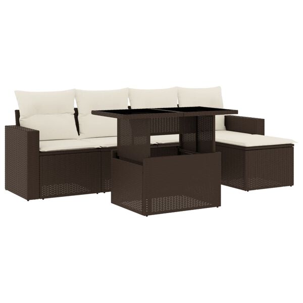 vidaXL Garden Sofa Set Brown