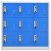 vidaXL Locker Cabinet Set of 5 Light Grey and Blue Steel Medium