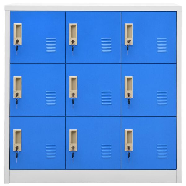 vidaXL Locker Cabinet Set of 5 Light Grey and Blue Steel Medium