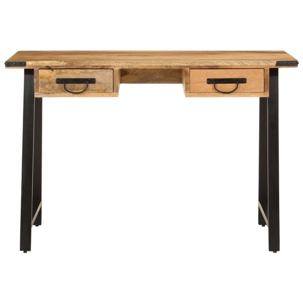 vidaXL Desk Natural Wood Solid Mango Wood and Iron Desk Rectangular