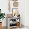 vidaXL Shoe Rack Concrete gray Engineered wood Medium Shoe Rack