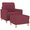 vidaXL Sofa Chair with Footstool Wine Red 23.6" Fabric
