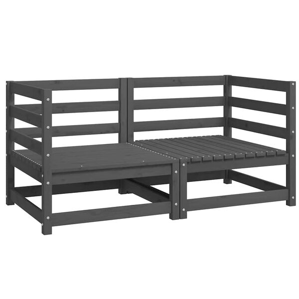 vidaXL Corner Sofa Grey Solid pinewood Medium Modular Corner Sofa