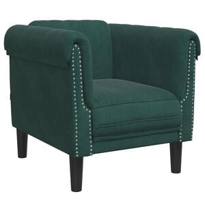 vidaXL Sofa Chair Dark Green Velvet (100% polyester), plywood, solid wood