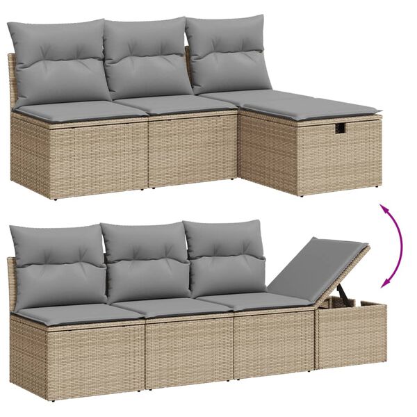 vidaXL Garden Sofa Set Mix beige, Light grey