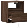 vidaXL Wall-mounted Bedside Cabinet Set of 2 Brown Oak Engineered Wood