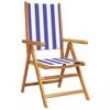 vidaXL Garden Chair Set of 4 Blue and White Solid Acacia wood