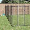 vidaXL Dog Kennel Black Powder-coated steel Large Durable Dog Kennel