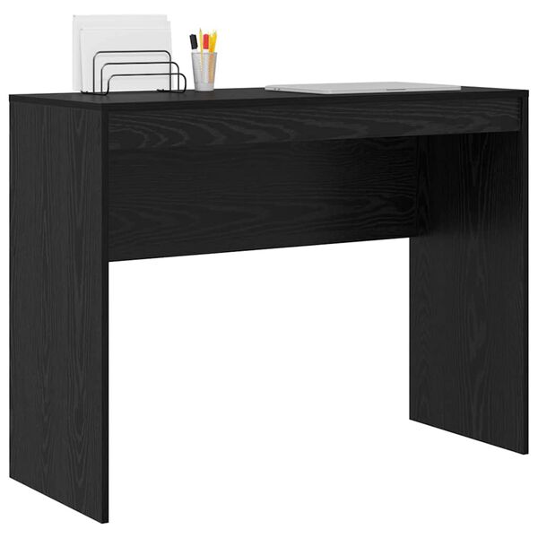vidaXL Desk Black Oak 39.37 x 15.75 x 29.92 in