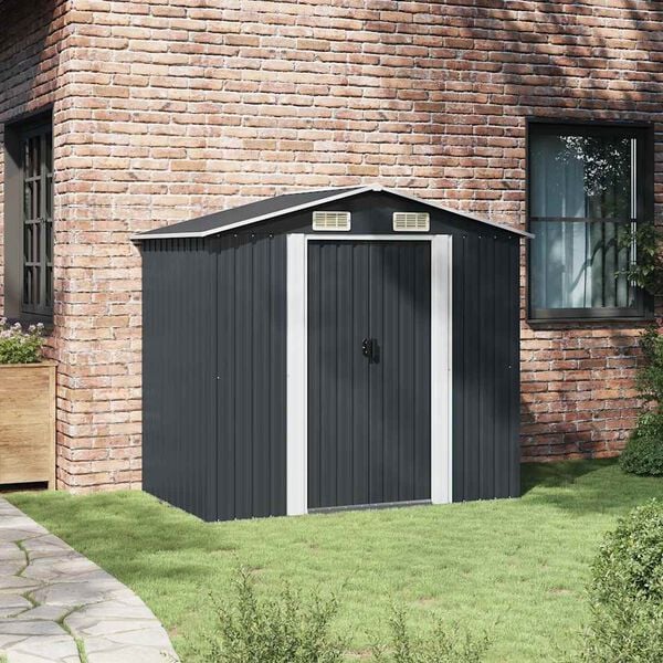 vidaXL Garden Shed Anthracite Galvanized steel 80.3 x 51.9 x 73.2 in