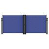 vidaXL Retractable Side Awning Blue 100% polyester with PU coating