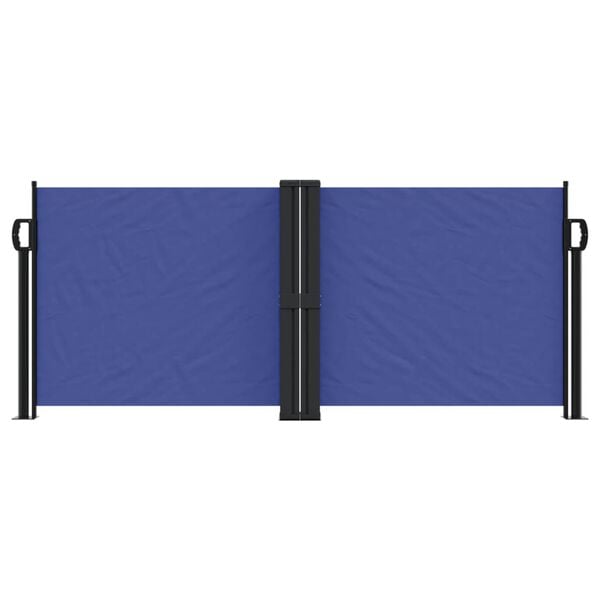 vidaXL Retractable Side Awning Blue 100% polyester with PU coating