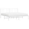vidaXL Bed Frame White Powder-Coated Steel Double Bed Frame