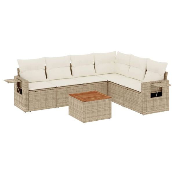vidaXL Garden Sofa Set Beige, Cream White
