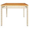 vidaXL Garden Table Beige PE rattan Large Durable Garden Table