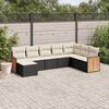 vidaXL Garden Sofa Set Black structure PE Rattan Large Adjustable Feet