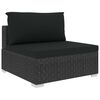 vidaXL Patio Sofa Set of 11 Black Rattan