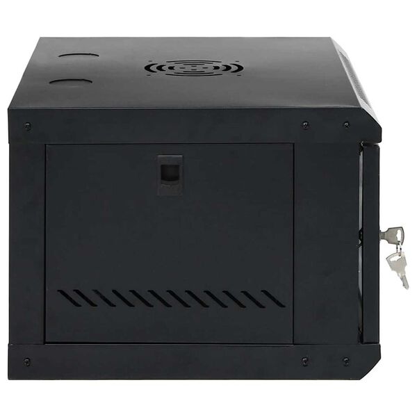 vidaXL Network Cabinet with Storage Black 53 x 45 x 30 cm Steel