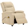 vidaXL Massage Chair Cream Polyester fabric and metal Medium