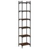 vidaXL Bookcase Brown Oak Engineered Wood 6-Tier Adjustable Feet