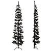 vidaXL Artificial Half Christmas Tree Black PVC Slim Decorative Inlays