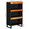 vidaXL Side Cabinet Natural wood and black Solid acacia wood, Iron Medium