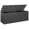vidaXL Cushion Box Black PE Rattan, Powder-Coated Steel Large