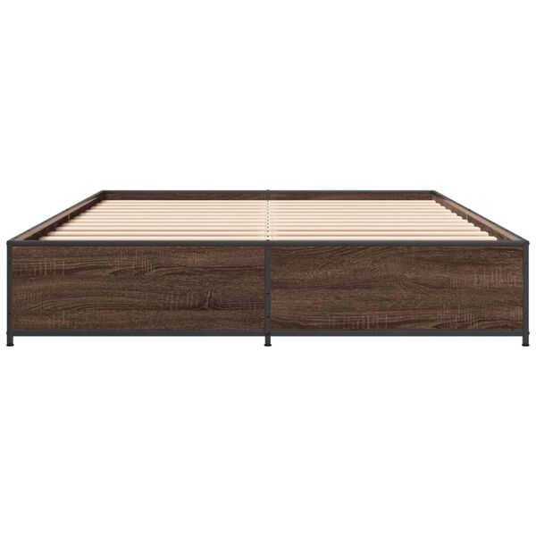 vidaXL Bed Frame Brown Oak Engineered Wood Small Double Durable
