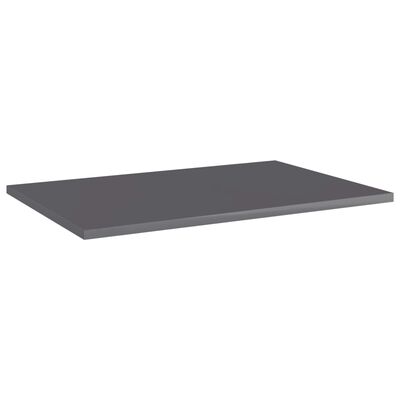 vidaXL Bookshelf Boards 8 pcs High Gloss Gray 23.6"x15.7"x0.6" Engineered Wood