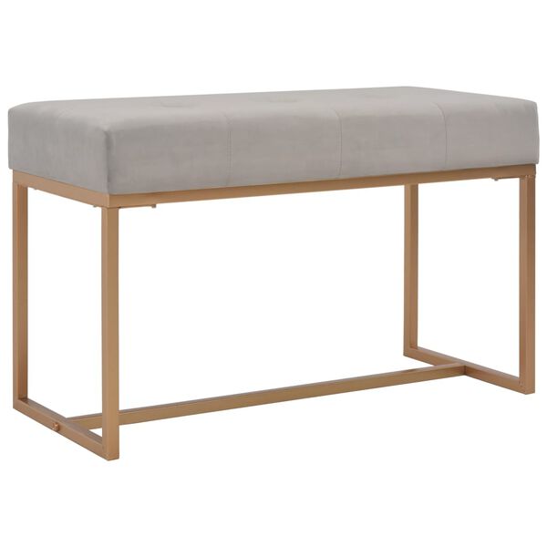 vidaXL Bench Grey Velvet 31.5 in Tough Upholstered Bench Rectangular