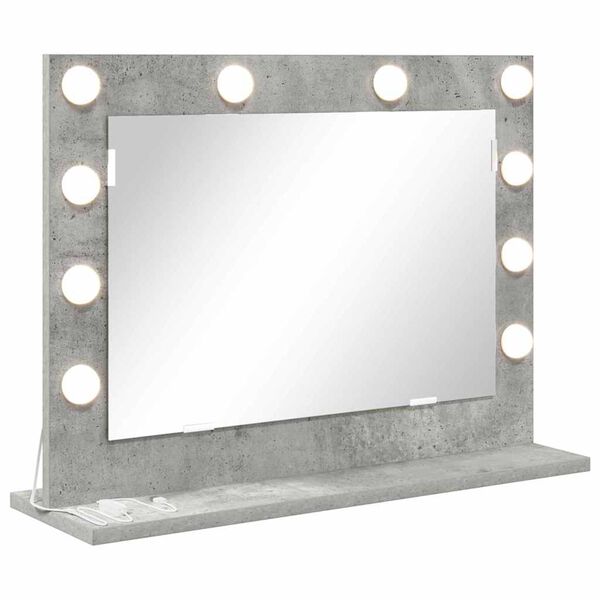 vidaXL Vanity Mirror with Mirror Concrete Grey 60 x 45 x 18 cm