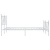 vidaXL Bed Frame White Steel Double Bed Frame Rectangular