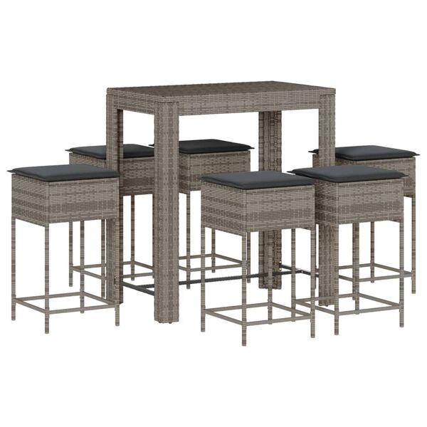vidaXL Garden Bar Set Grey