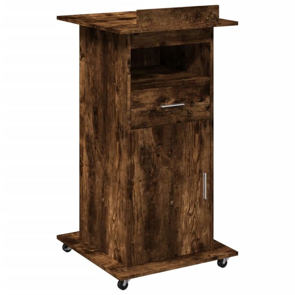 vidaXL Lectern Smoked oak Engineered wood 21.7x21.7x42.1 in Tiltable