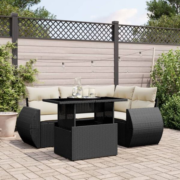 vidaXL Garden Sofa Set Black