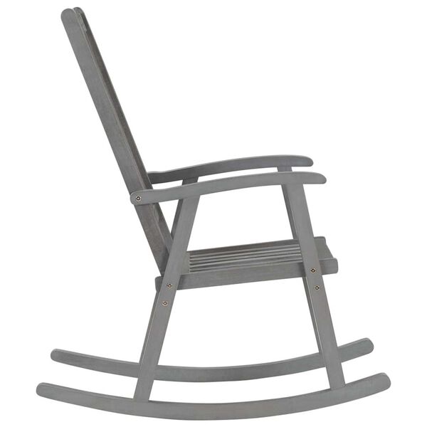 vidaXL Wooden Rocking Chair Grey Solid acacia wood Standard