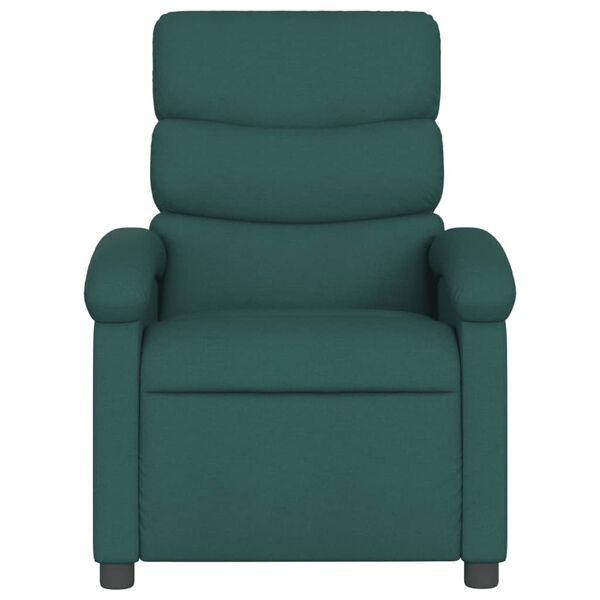 vidaXL Recliner Chair Dark Green Fabric, Metal, Plywood Medium
