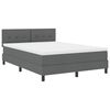 vidaXL Box Spring Bed Dark Grey and White 59.84 x 79.92 in Fabric