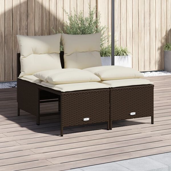 vidaXL Garden Sofa Set Brown PE Rattan Medium Modular Garden Sofa Set