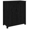 vidaXL Sideboard Black Solid Pine Wood 27.6x13.8x31.5 in Sideboard