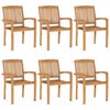 vidaXL Garden Chair Set of 6 Teak wood Solid Teak Wood Standard