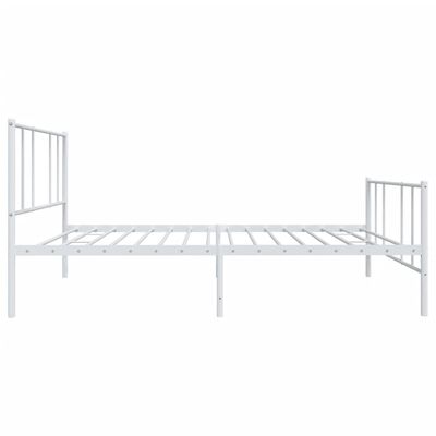 vidaXL Metal Bed Frame with Headboard and Footboard White 39.4"x74.8" Twin