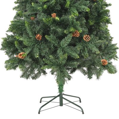 vidaXL Artificial Christmas Tree with Pine Cones Green 7 ft