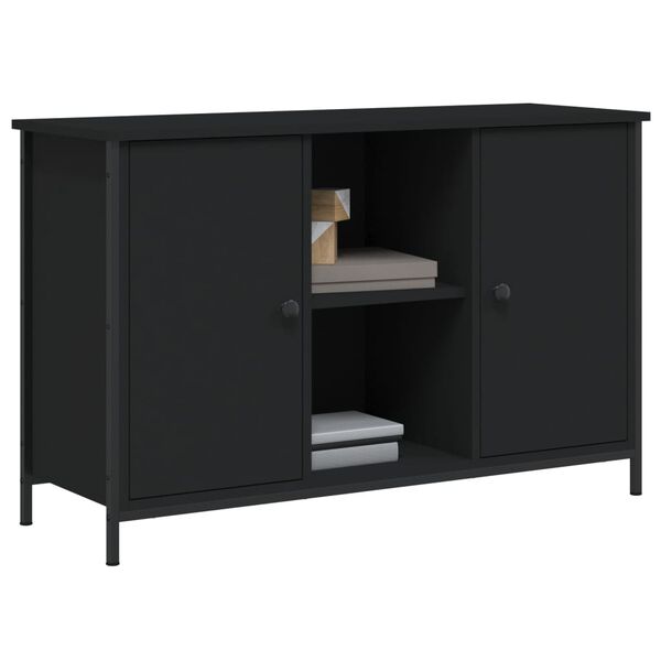 vidaXL TV Cabinet Black Engineered wood 39.4x13.8x25.6 in TV Cabinet