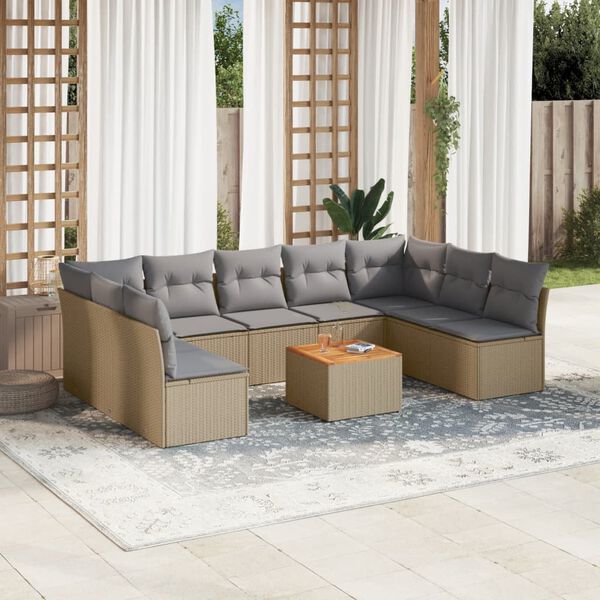 vidaXL Garden Sofa Set Mix beige, Light grey