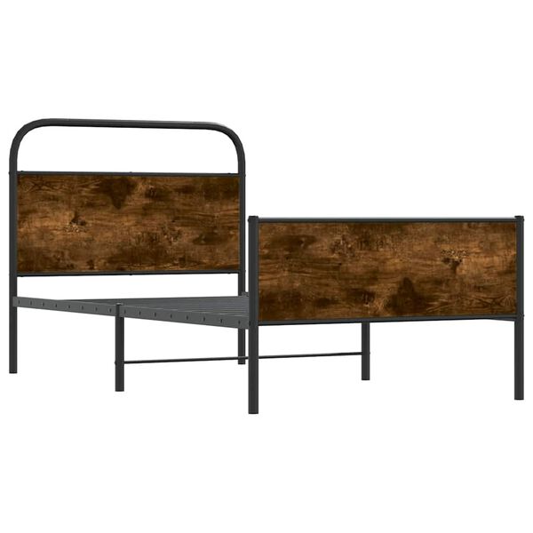 vidaXL Bed Frame Sonoma oak Steel, engineered wood Single Bed Frame