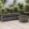 vidaXL Garden Lounge Set Gray PE rattan, powder-coated steel, polyester, PVC