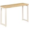 vidaXL Console Table Natural wood grain and white Solid mango wood and steel