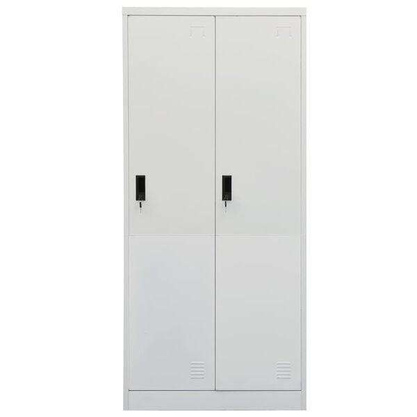 vidaXL Wardrobe Light Grey Steel Medium Wardrobe Rectangular