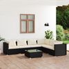 vidaXL Garden Lounge Set Black, Cream